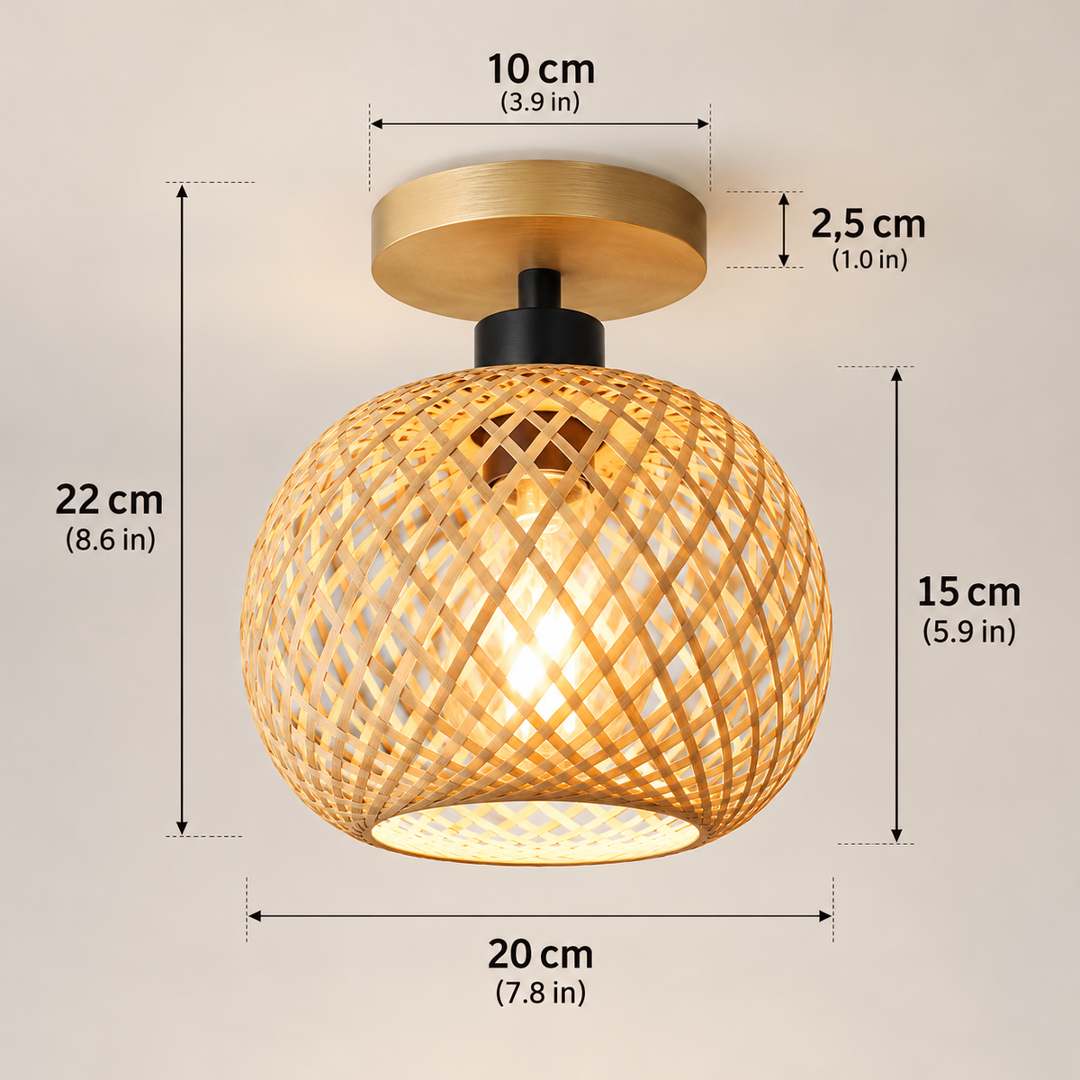 Plafonnier Bambou Bohème Modulable