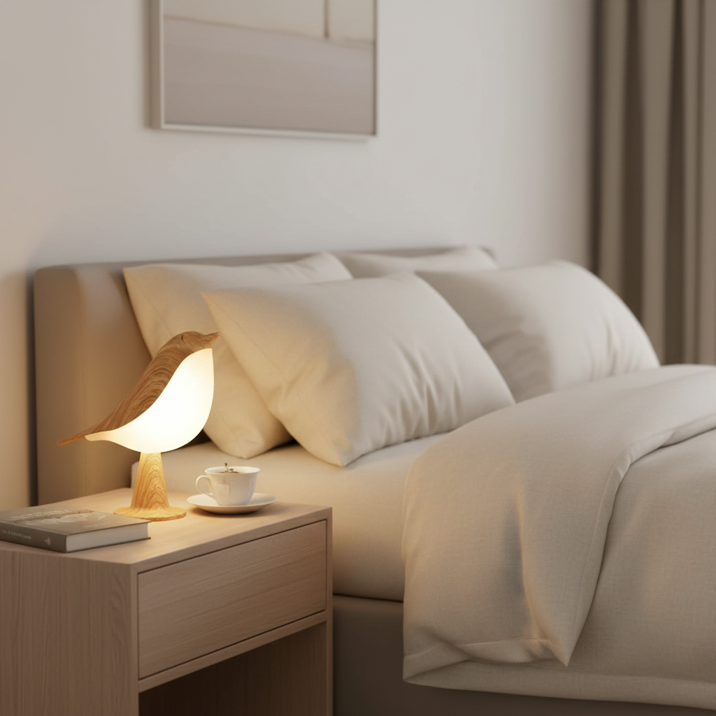 Lampe Oiseau Bois