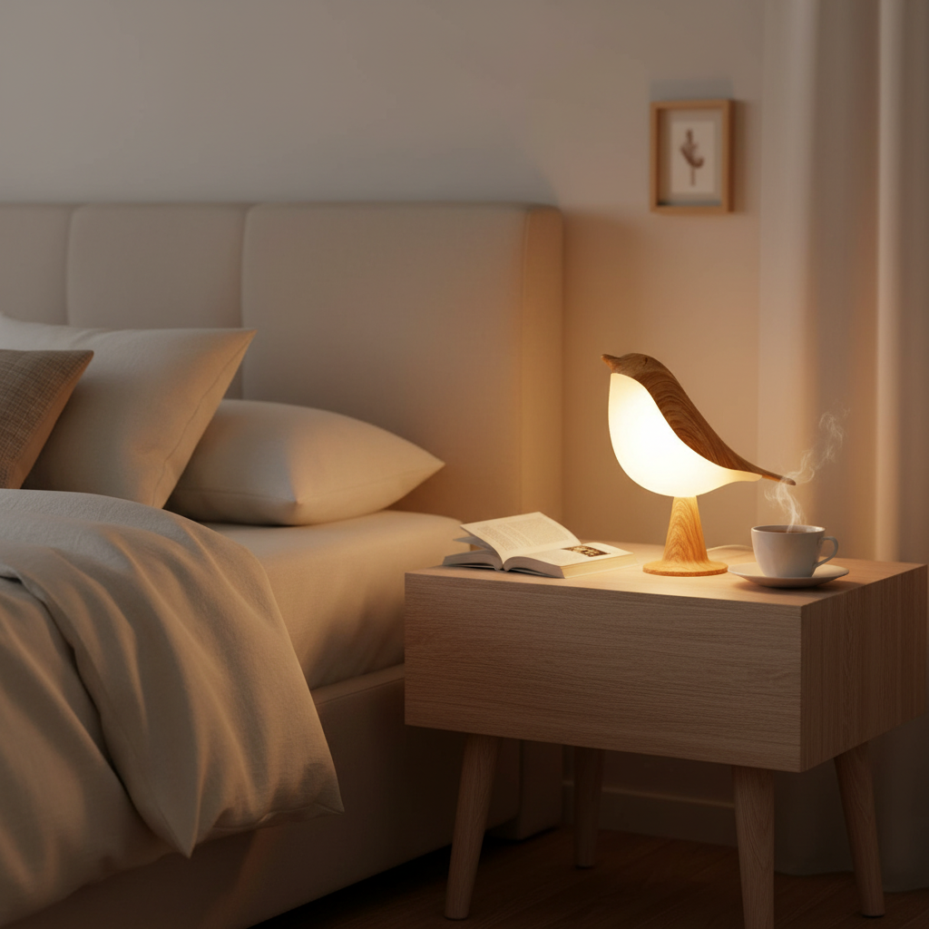 Lampe Oiseau Bois