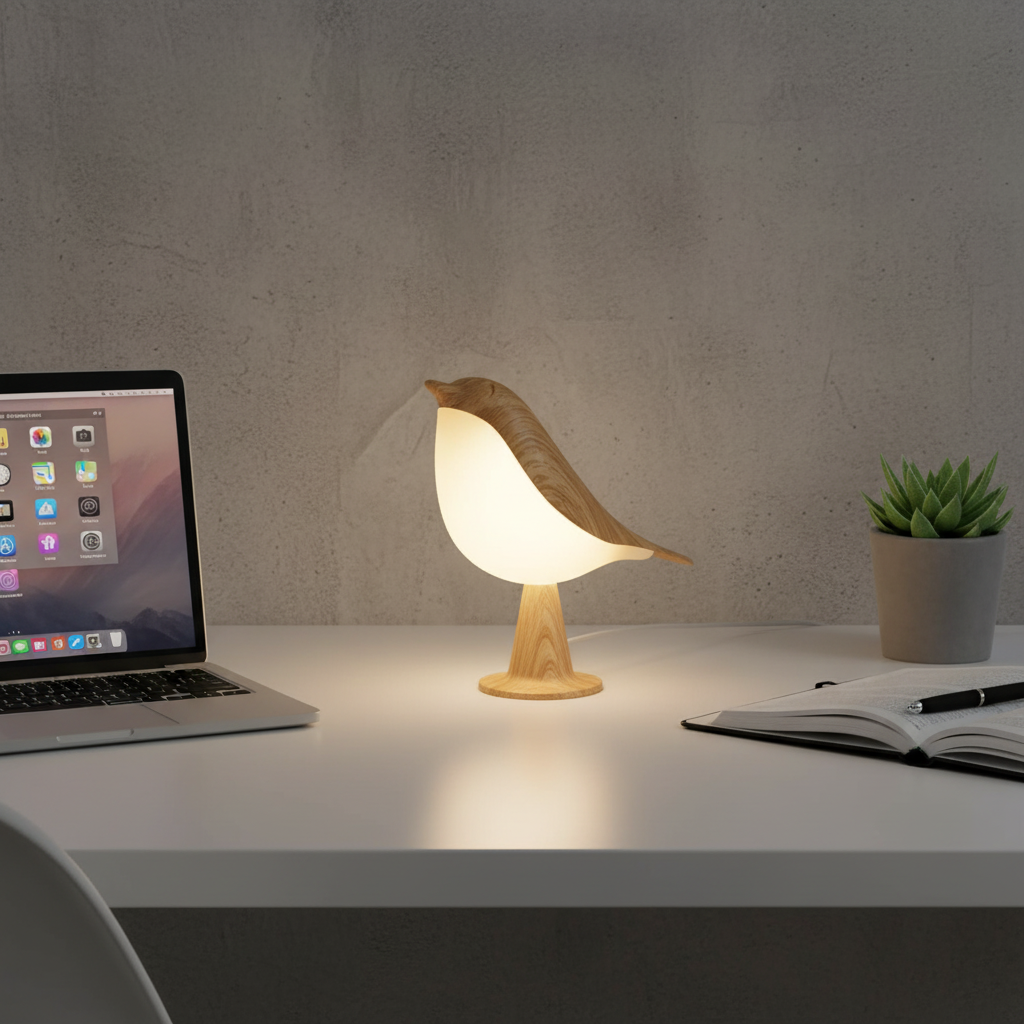 Lampe Oiseau Bois
