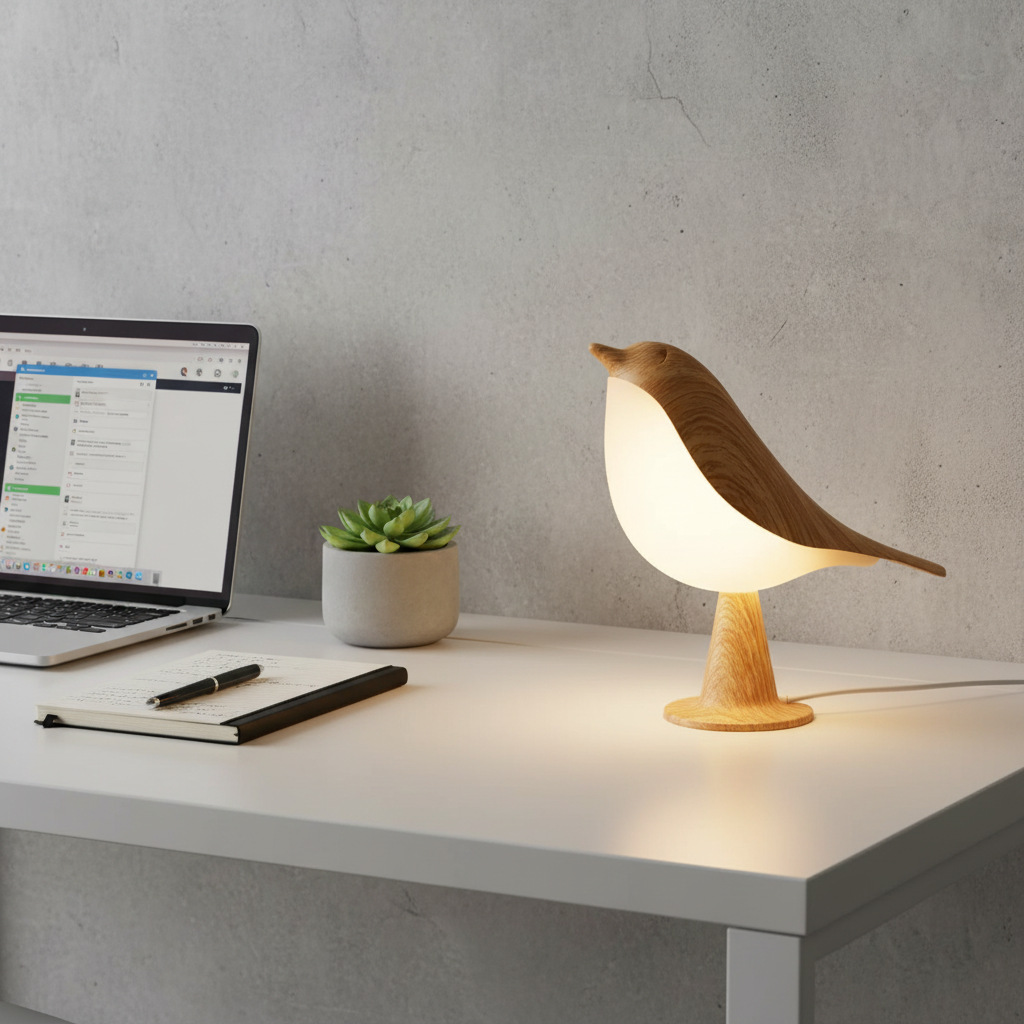 Lampe Oiseau Bois