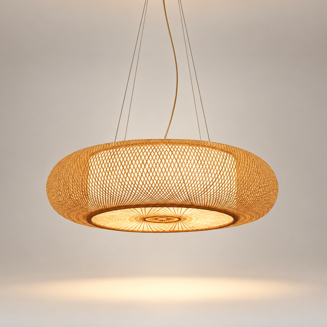 Suspension Rotin XXL Abat-Jour Circulaire