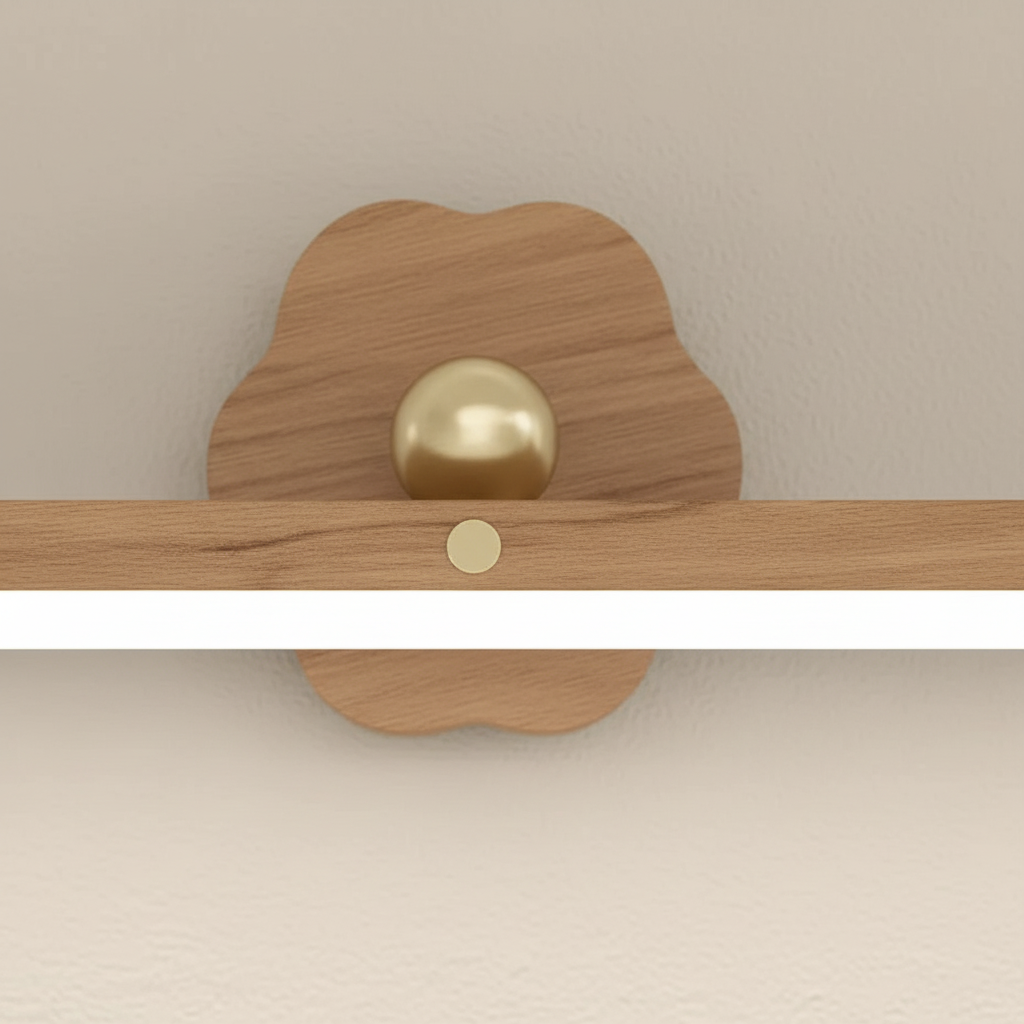 Applique Murale LED Magnétique sans Fil Rotative en Bois