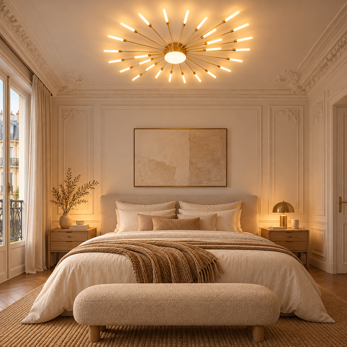 Plafonnier Sculptural Doré 20 LED