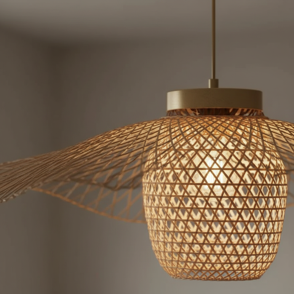 Plafonnier Rotin Bambou