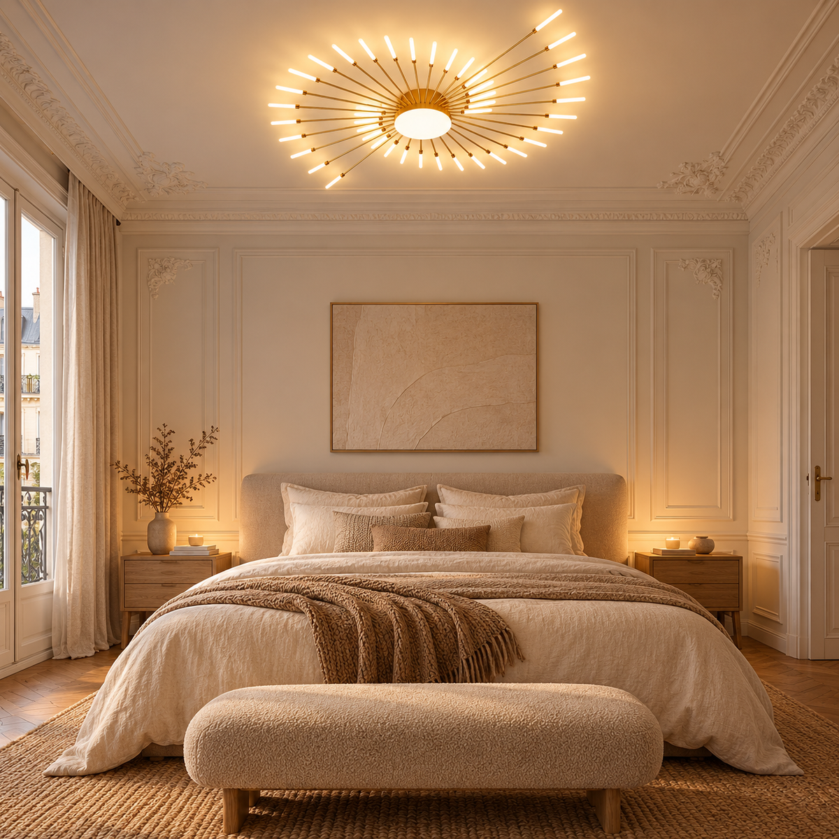 Plafonnier Sculptural Doré 20 LED