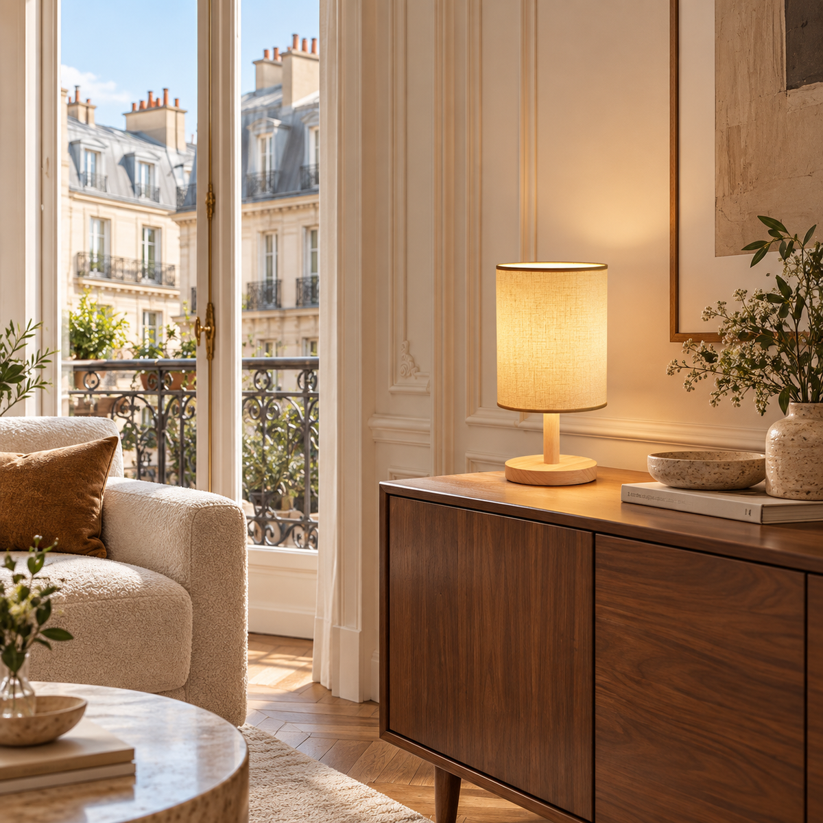 Lampe de Chevet en Bois Bambou