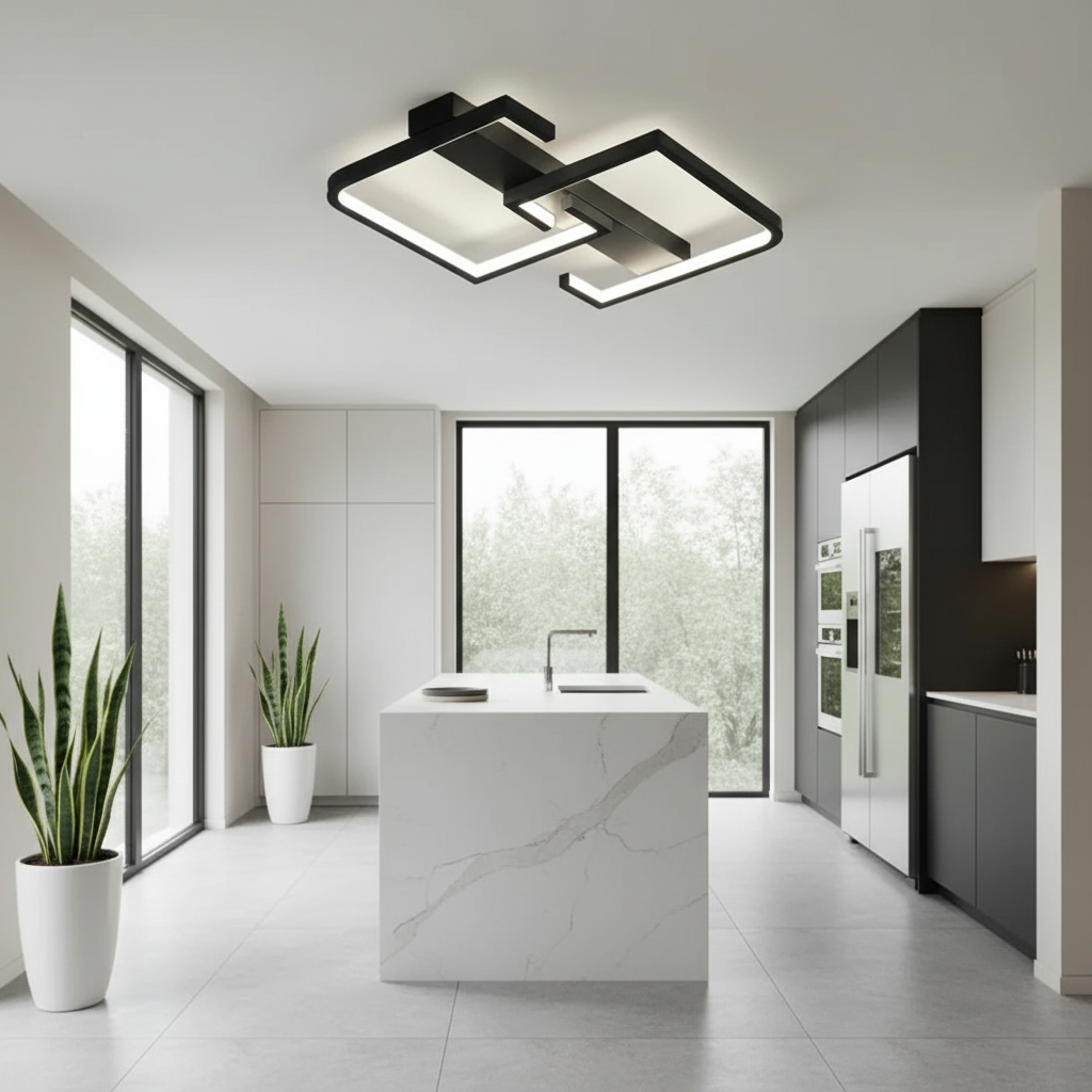 Plafonnier LED Design Noir