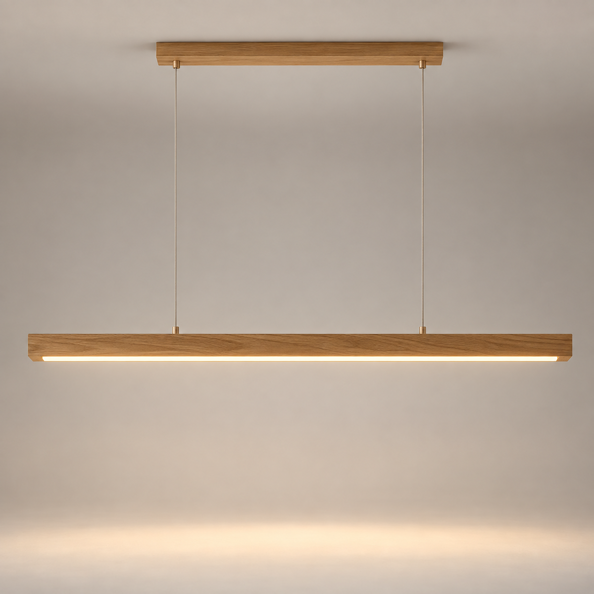 Luminaire Suspension en Bois Linéaire