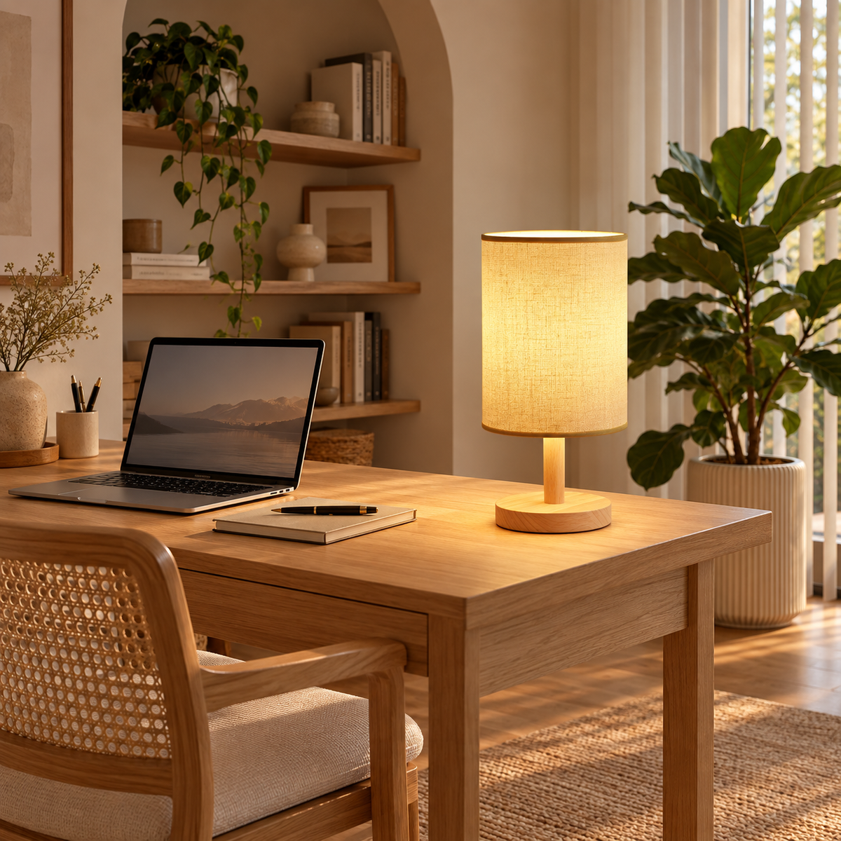 Lampe de Chevet en Bois Bambou