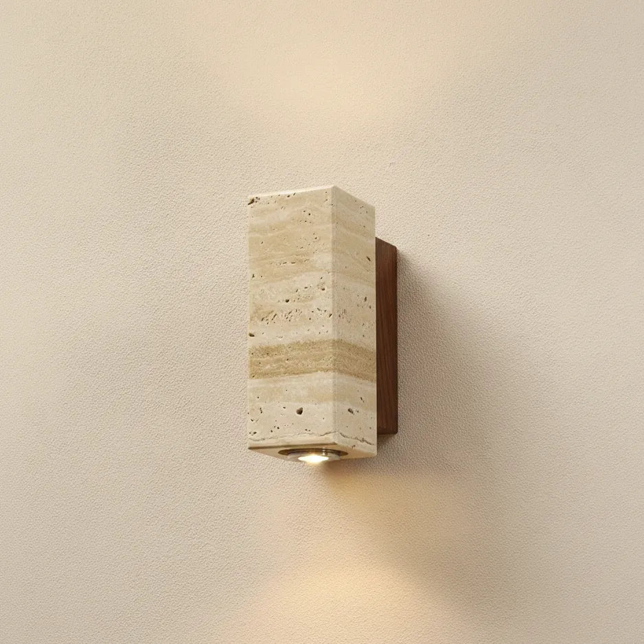Applique Murale Pierre Carré Bois