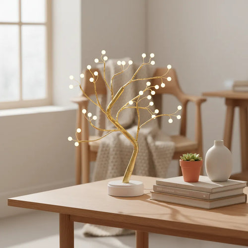 Lampe Arbre Lumineux Or 1