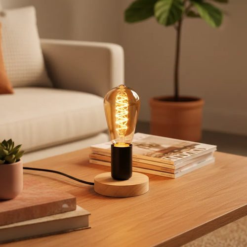 Lampe Chevet en Bois Beige