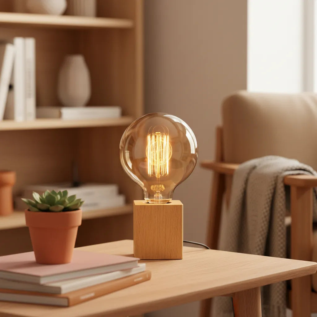 Lampe Chevet en Bois Bois Clair