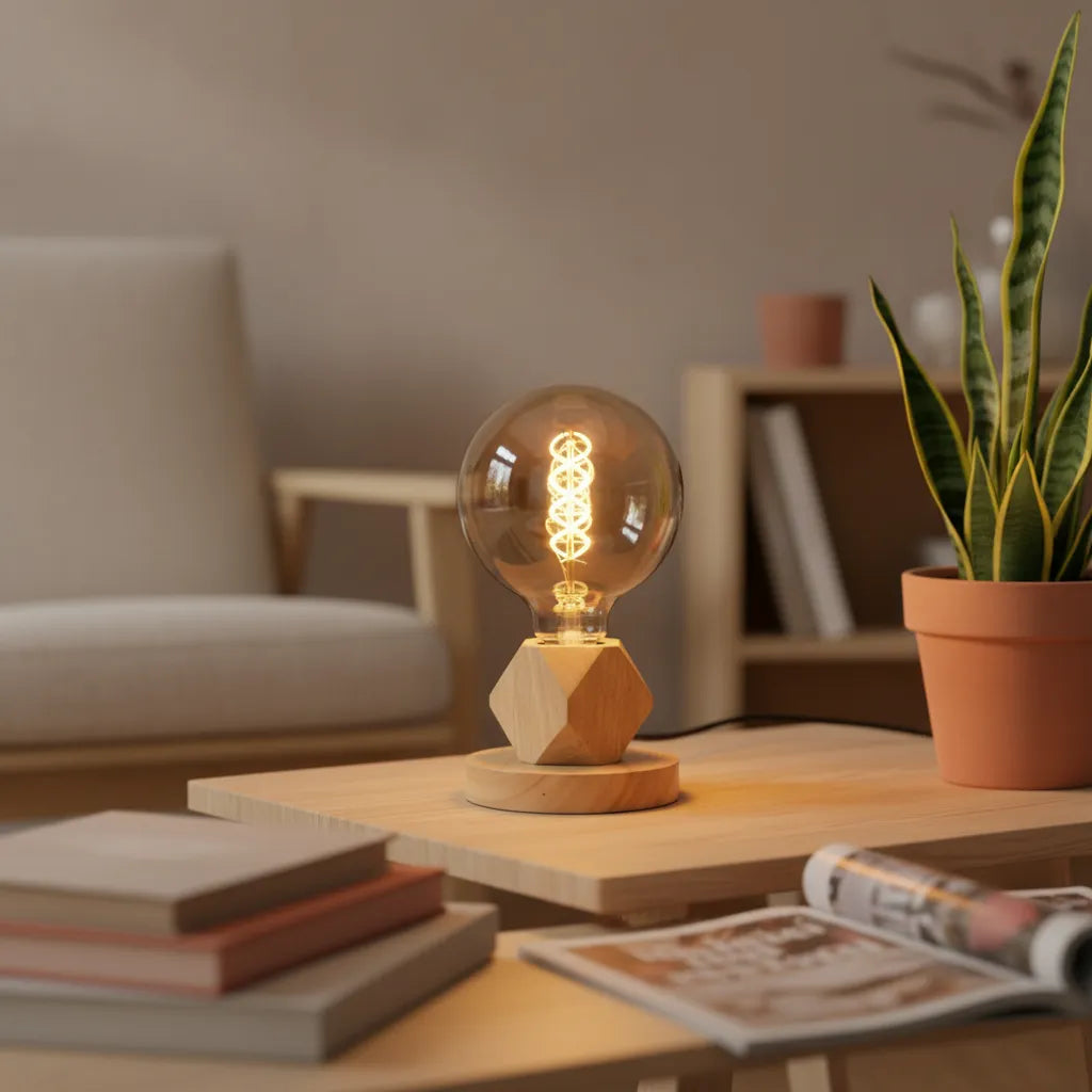 Lampe Chevet en Bois Crème