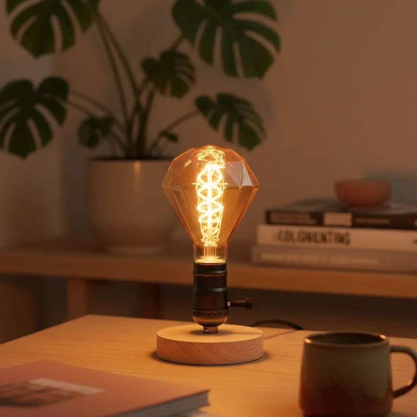 Lampe Chevet en Bois Marron