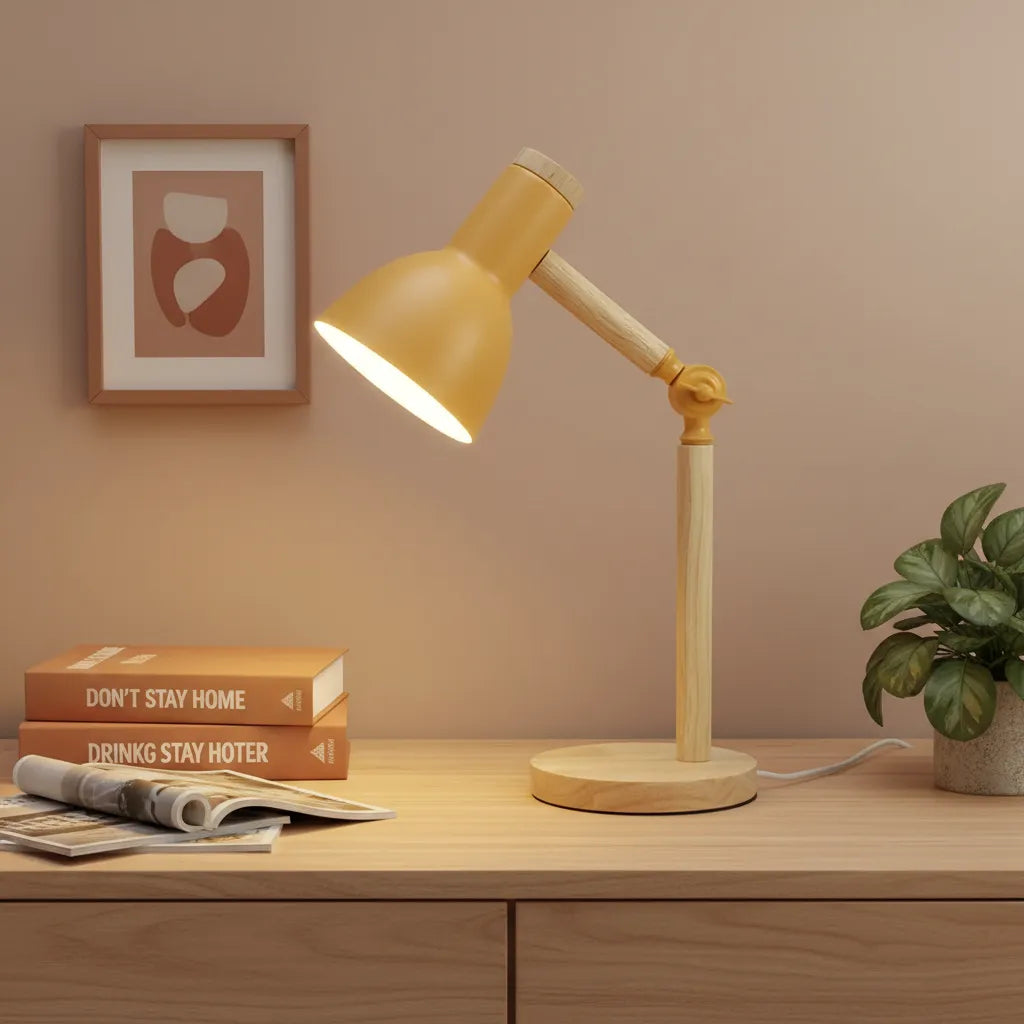 Lampe de Bureau Bois Jaune