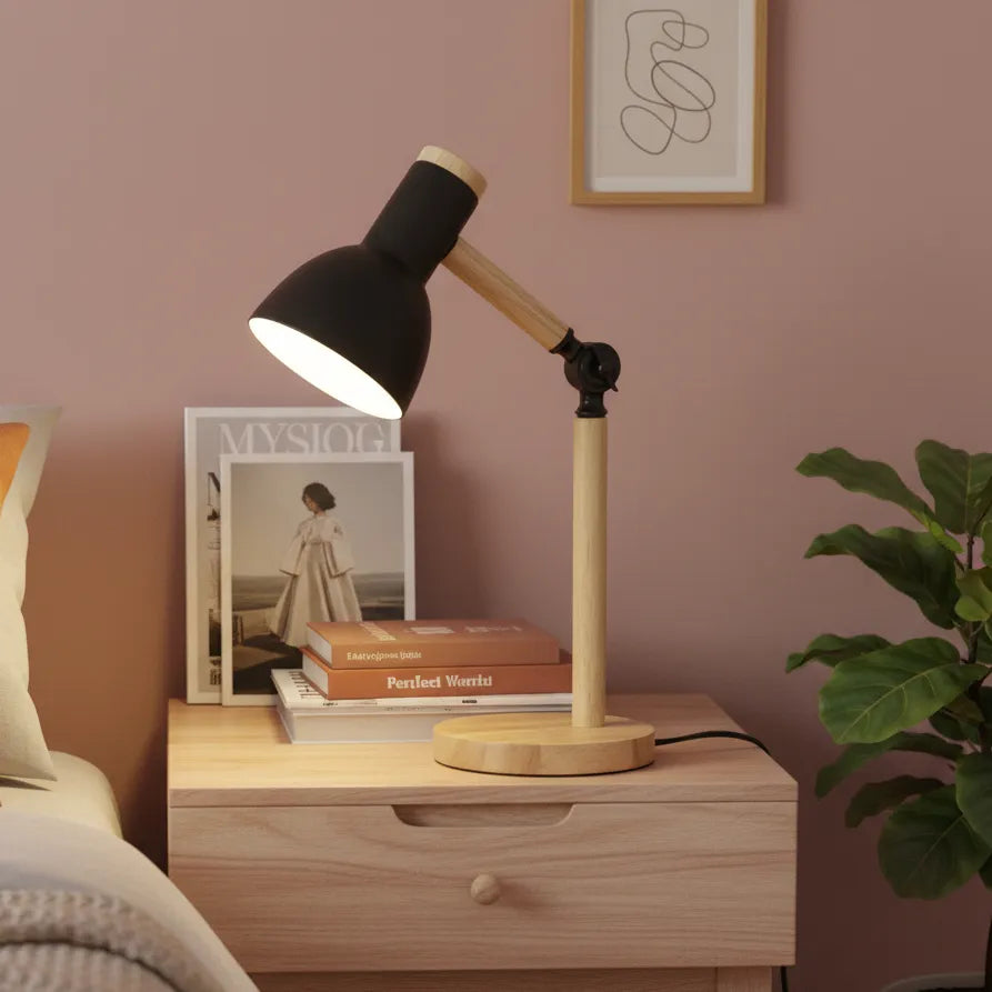 Lampe de Bureau Bois Noir