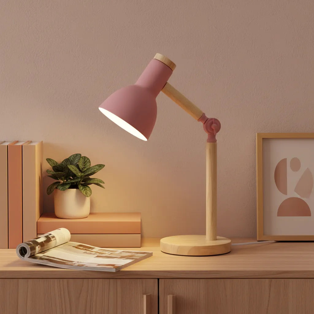 Lampe de Bureau Bois Rose
