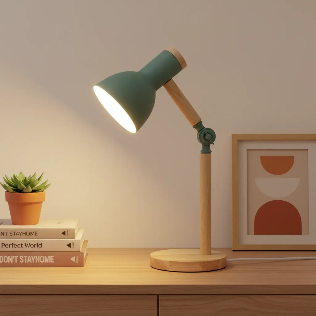 Lampe de Bureau Bois Vert Clair