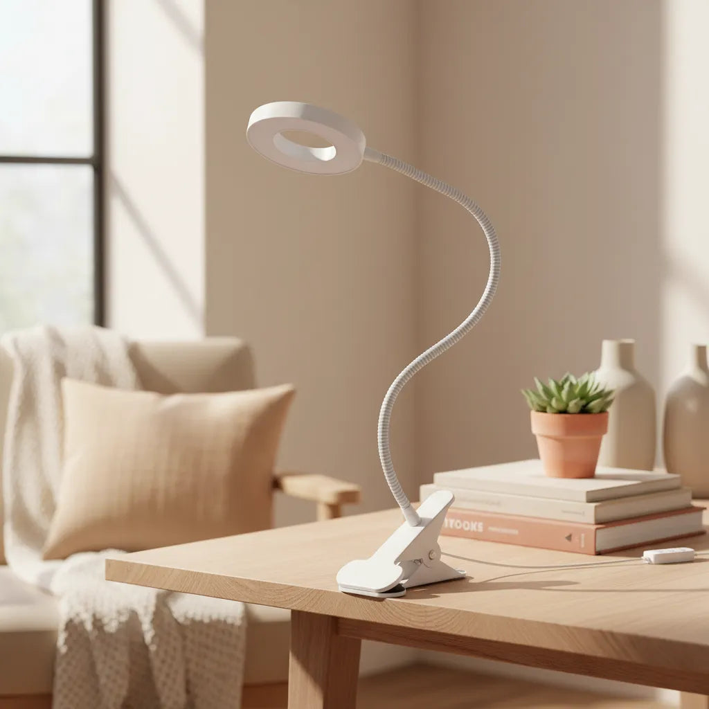 Lampe de Bureau à Pince Blanc