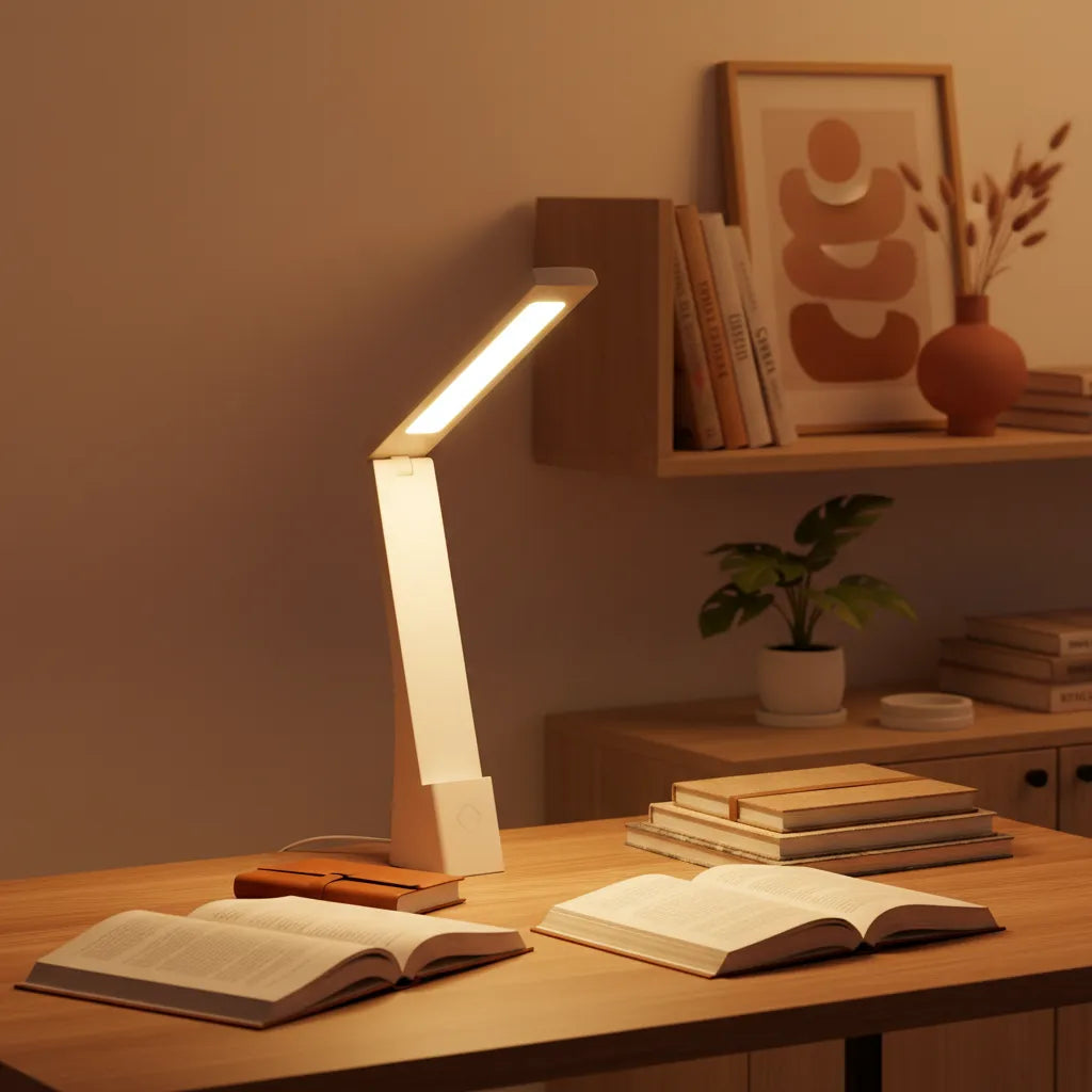 Lampe de Bureau Pliable Blanc