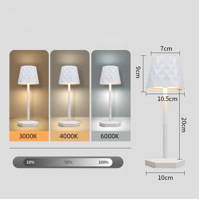 Lampe de Chevet Sans Fil Blanc