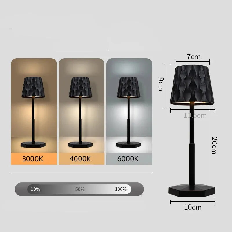 Lampe de Chevet Sans Fil Noir