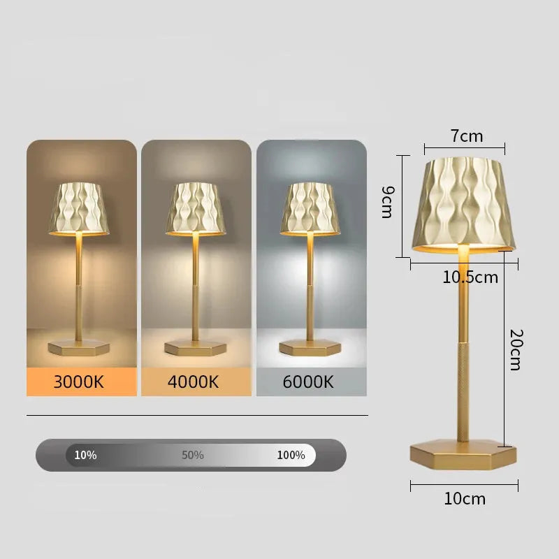Lampe de Chevet Sans Fil Or