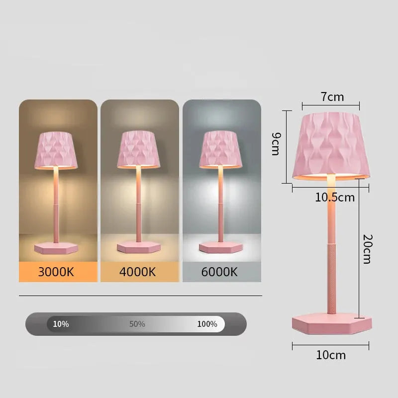 Lampe de Chevet Sans Fil Rose