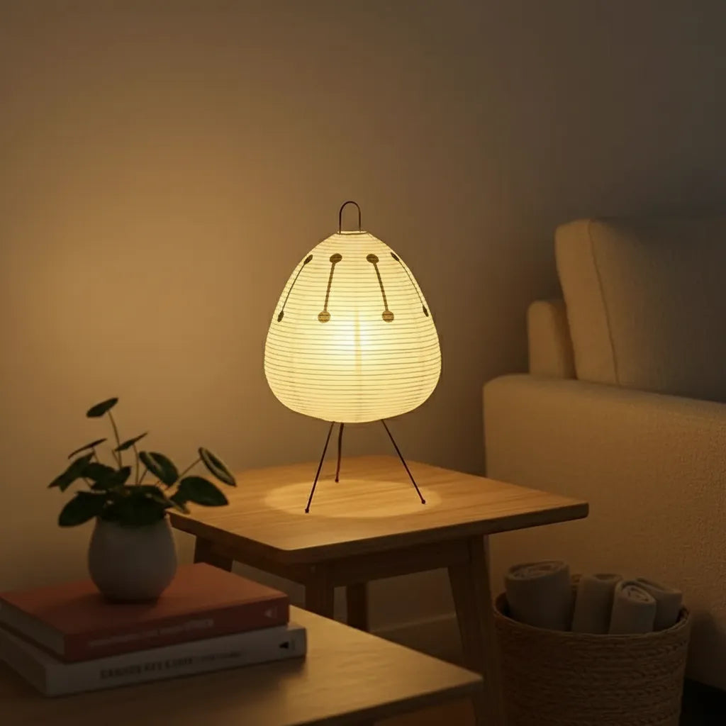 Lampe de Table Lanterne Crème