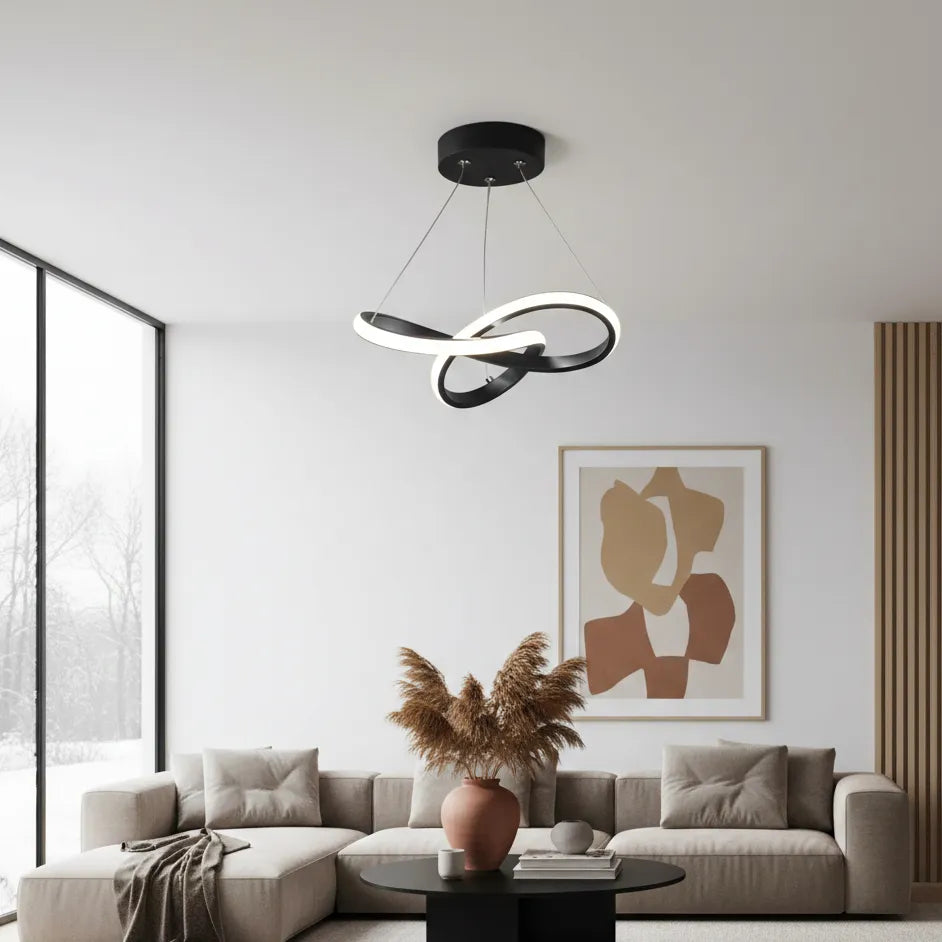 Luminaire Moderne Suspension Noir - 24cm / Chaude