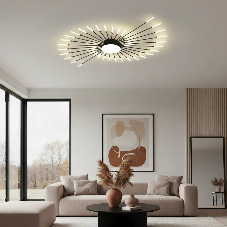 Luminaire Plafonnier Salon Design Noir 42 Branches