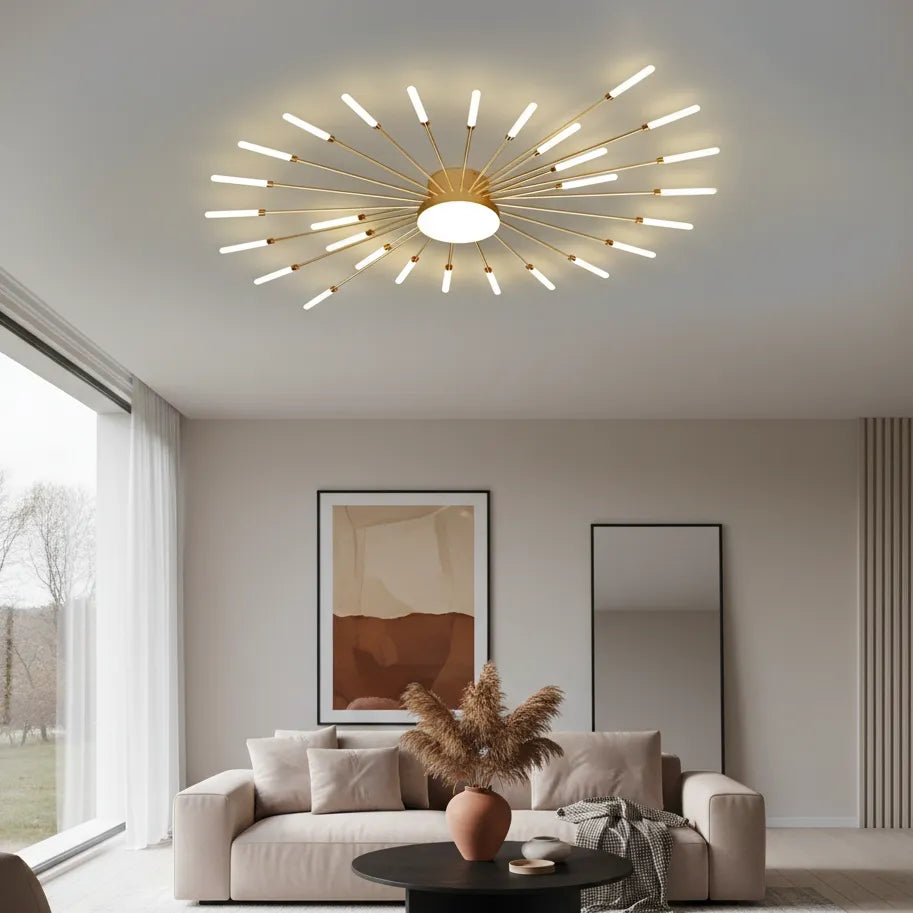 Luminaire Plafonnier Salon Design Or 28 Branches