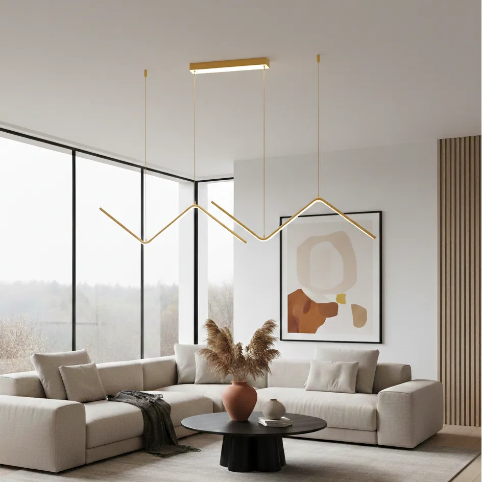 Luminaire Suspension LED Or / Chaude