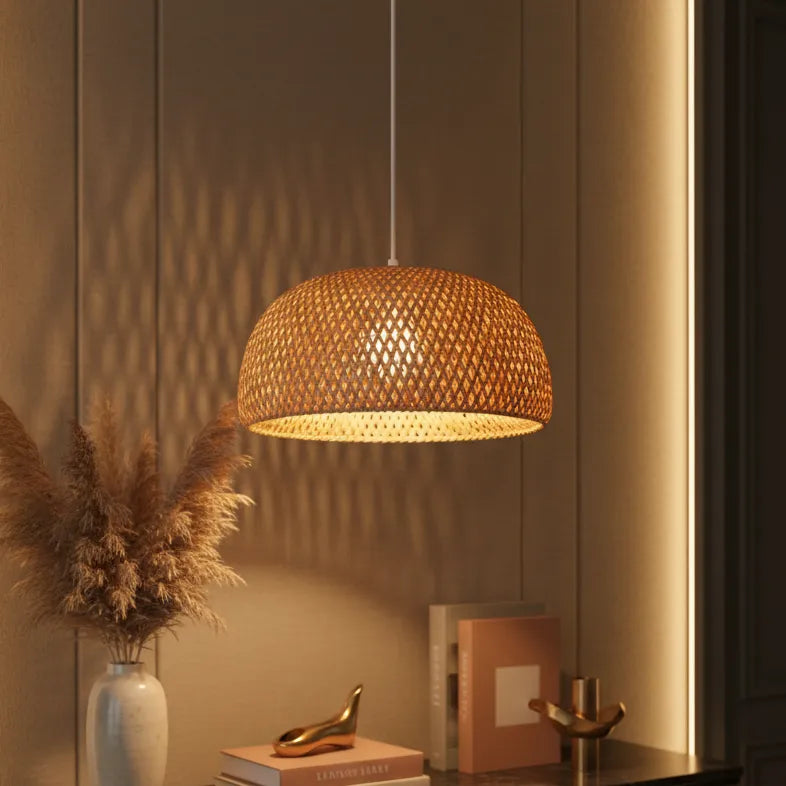 Luminaire Suspension Rotin B