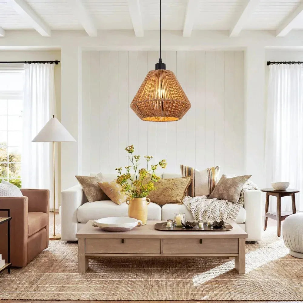 Luminaire Suspension en Rotin 