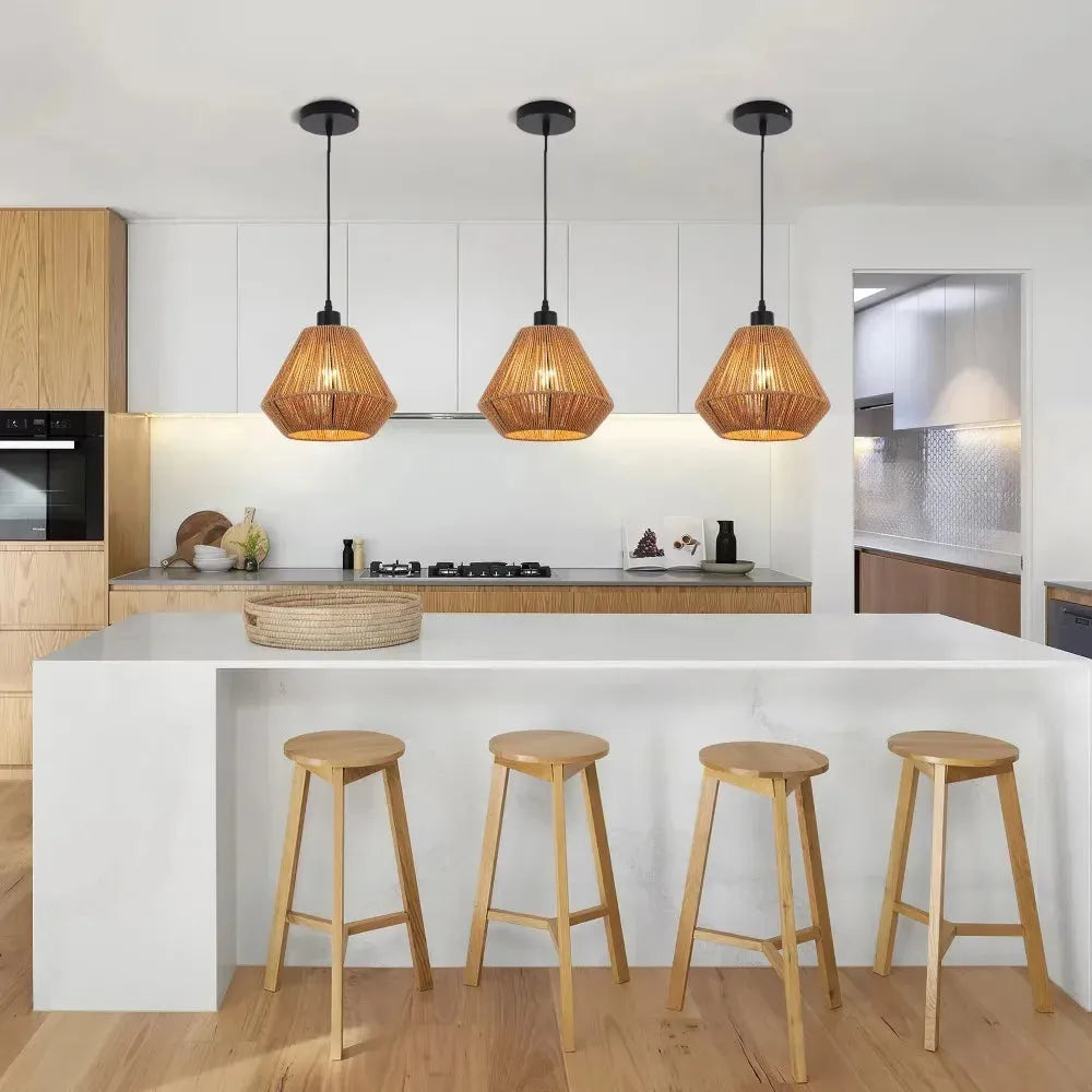 Luminaire Suspension en Rotin 