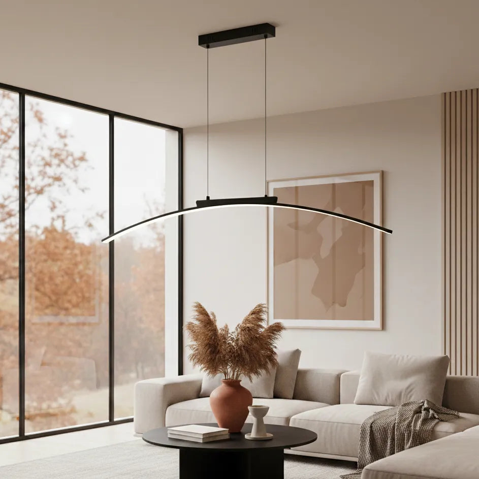 Lustre Salon Suspension Noir lumière chaude