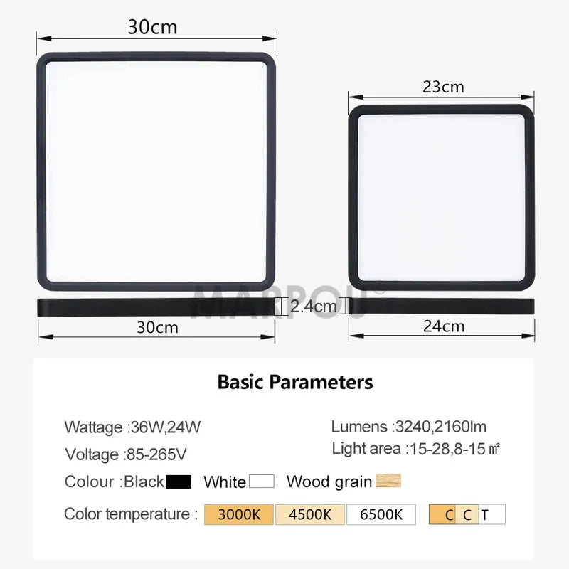 Plafonnier Carré LED 