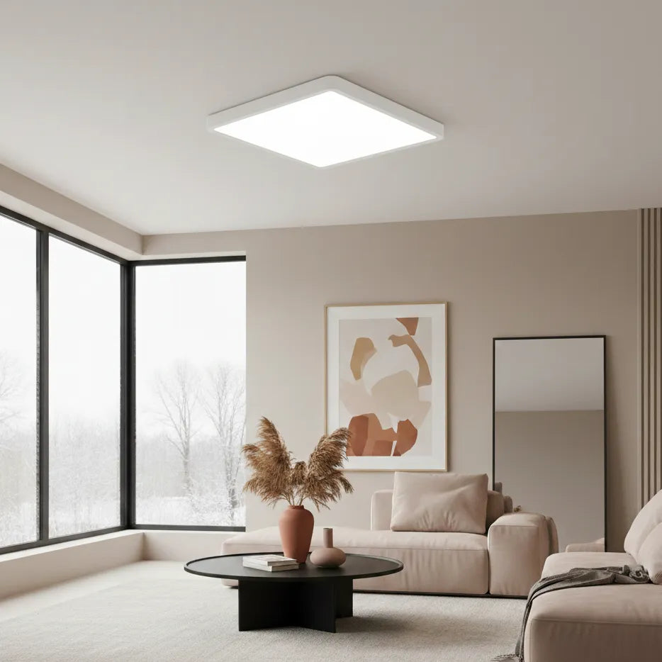 Plafonnier Carré LED Blanc 23cm / Chaud