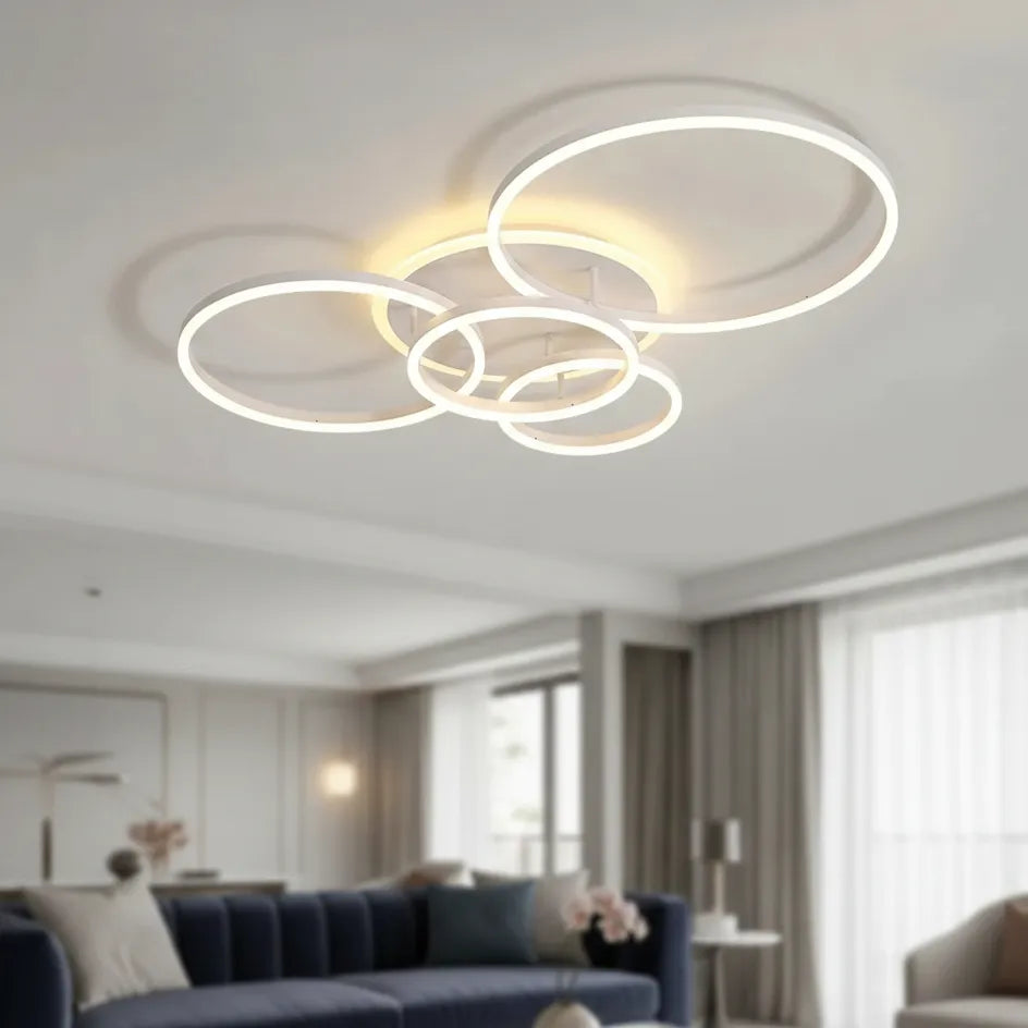Plafonnier Cercle LED Blanc (4 Cercles)