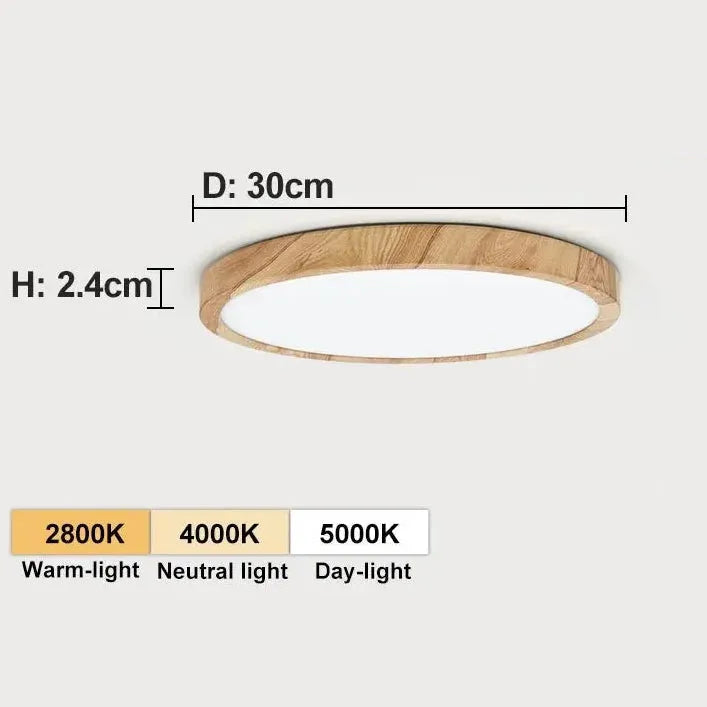 Plafonnier LED Bois 30cm