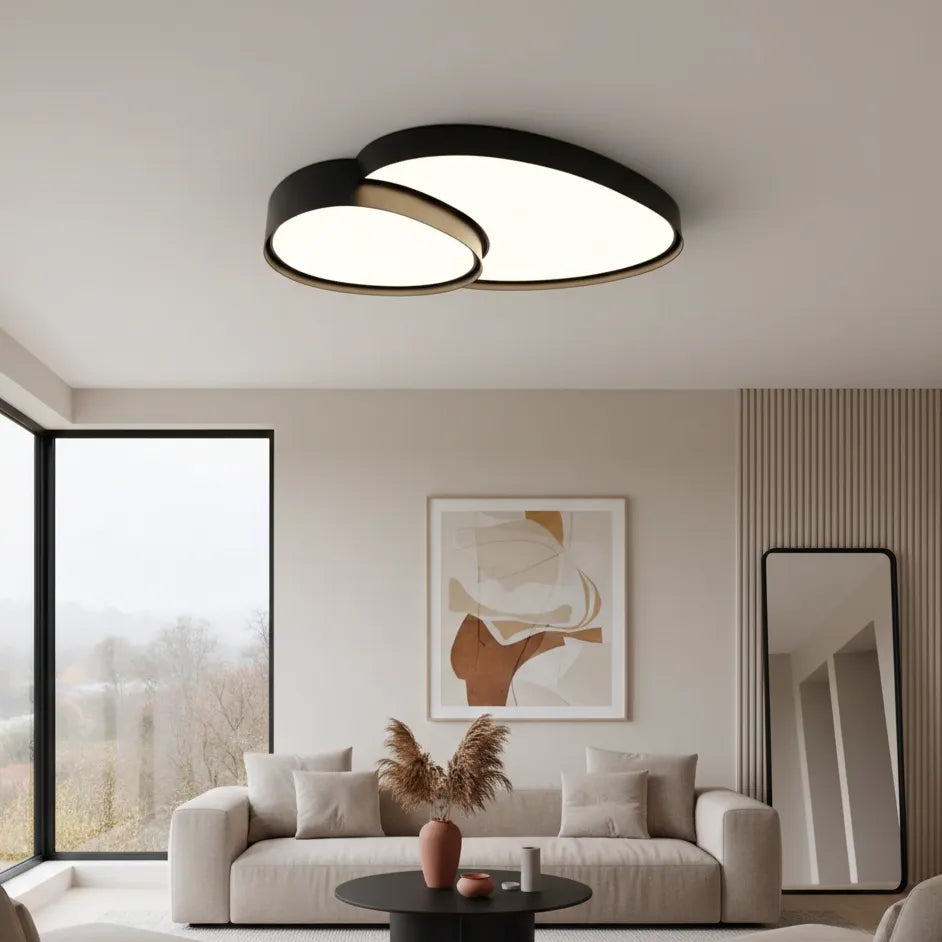 Plafonnier LED Design Moderne Noir 40 cm / Chaude