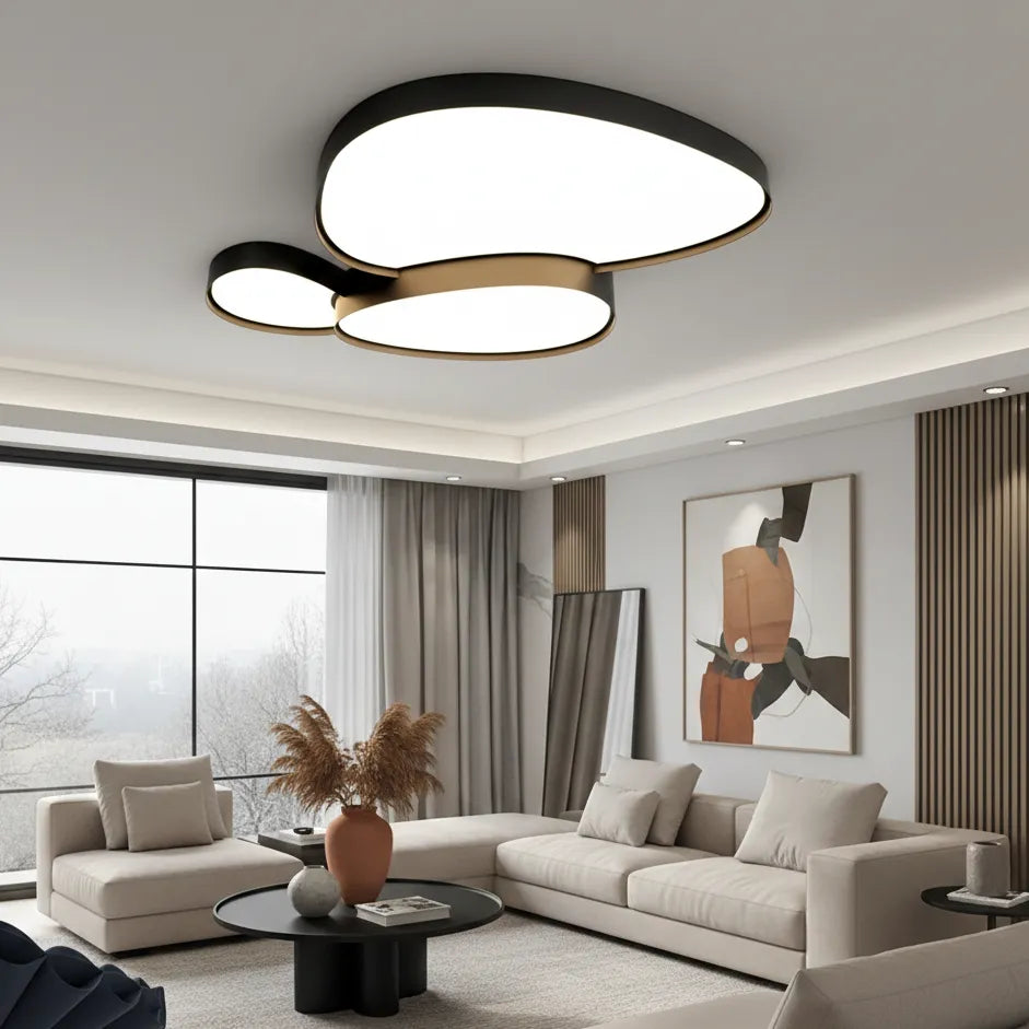 Plafonnier LED Design Moderne Noir  90 cm / Chaude