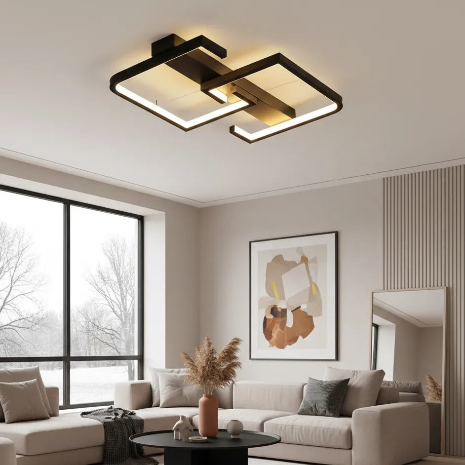 Plafonnier LED Design Noir Chaude