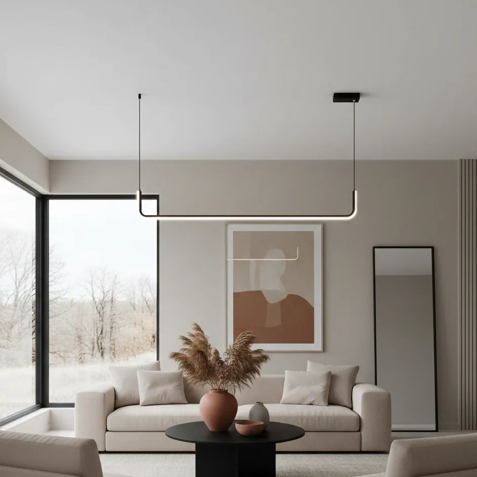 Plafonnier LED Noir Simple 90cm