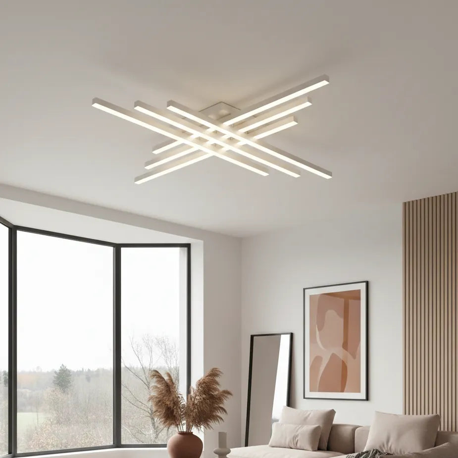 Plafonnier Salon LED Blanc 150cm / Chaude
