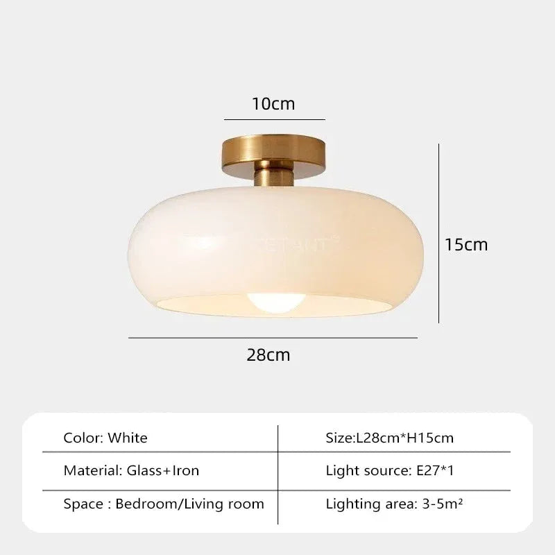 Plafonnier en Verre Vintage Blanc C