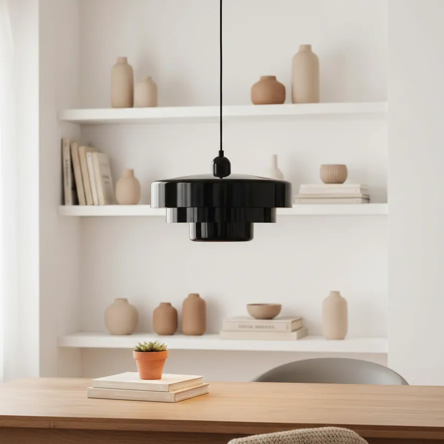 Plafonnier en Verre Vintage Noir A